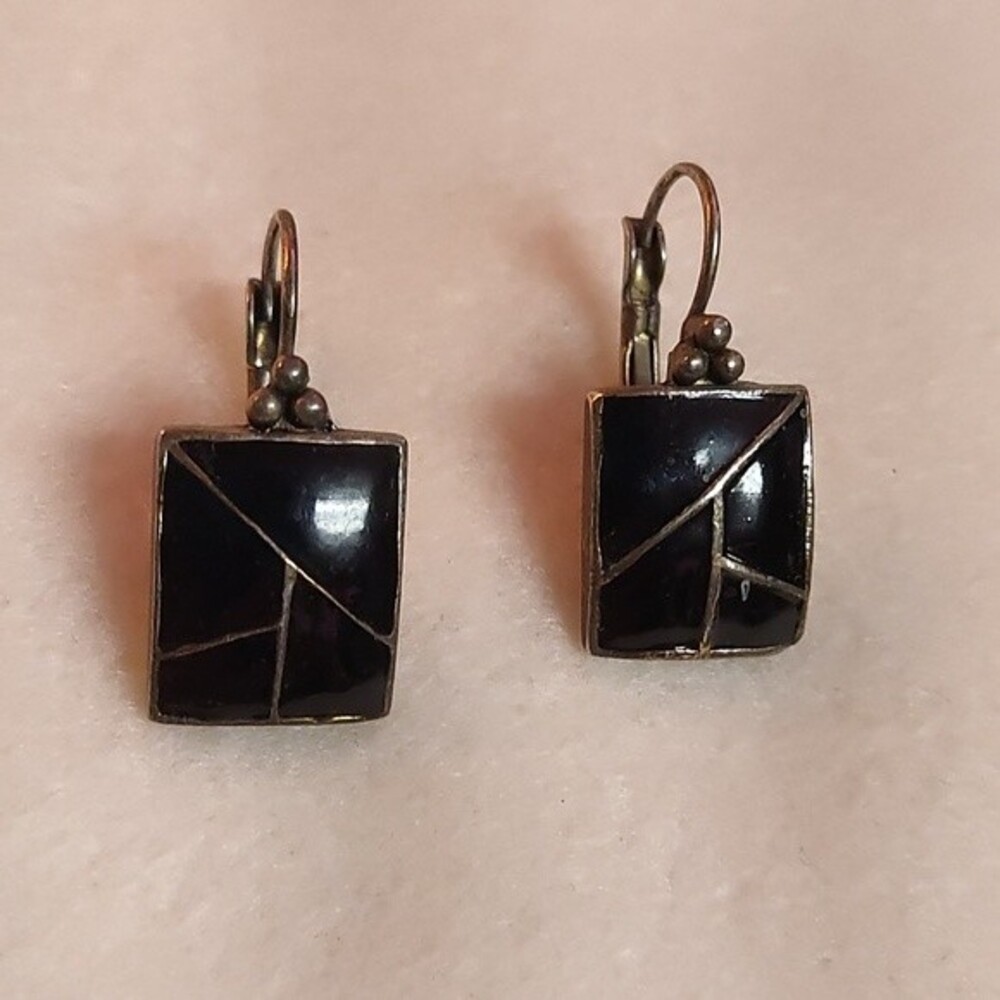 Black and Silver Earrings
